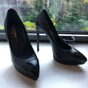 YSL Janis Leather Platform Pumps